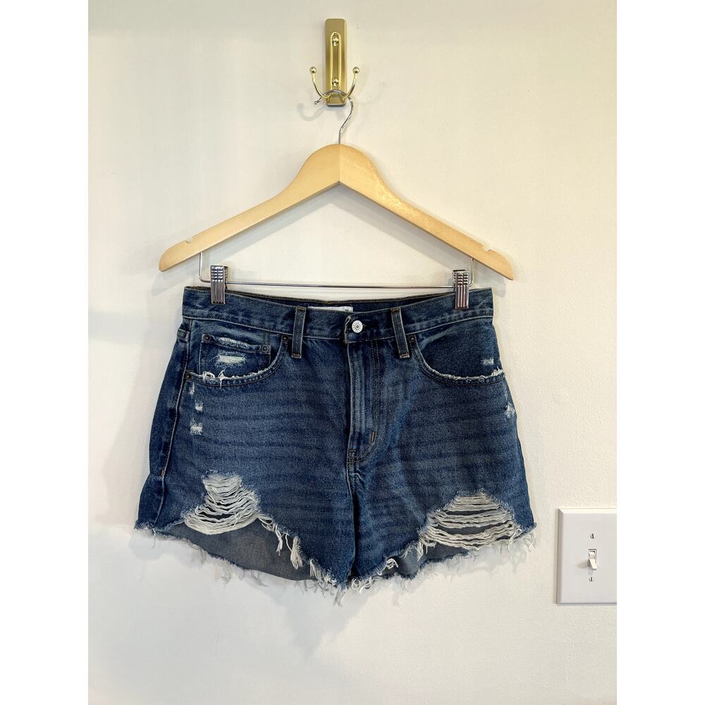 Abercrombie & Fitch Mid Rise Boyfriend Denim Shorts Size 28/6 Cutoff Jean Shorts
